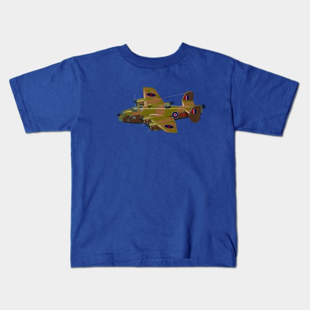 Cartoon retro bomber Kids T-Shirt by Mechanik